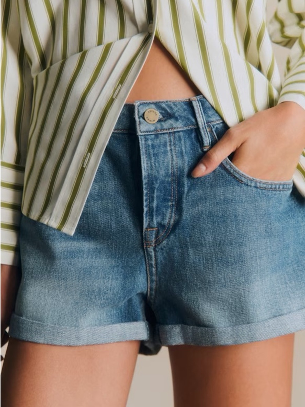 Sezane Neils Denim Shorts